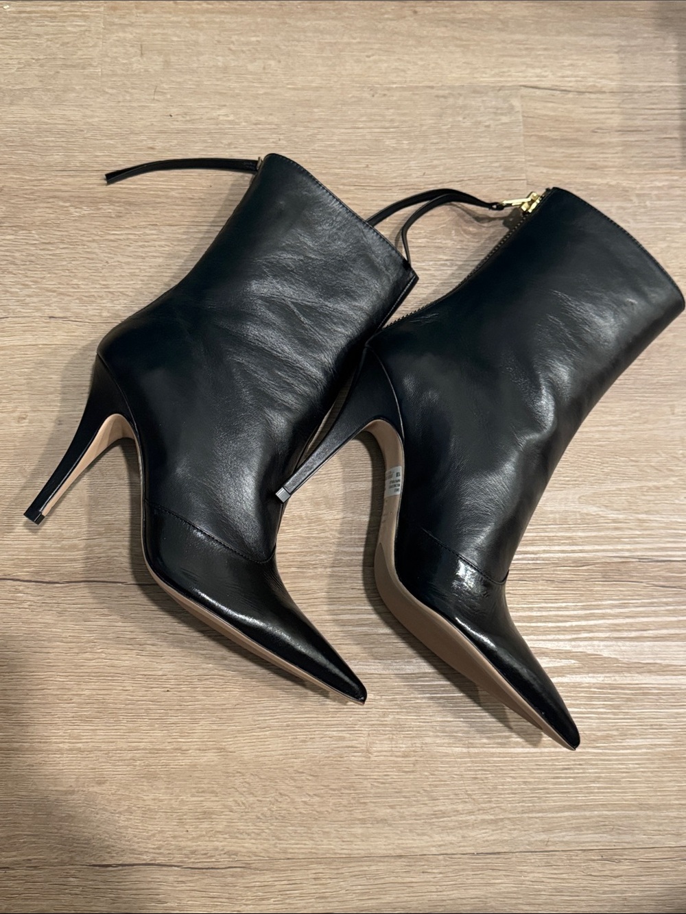 Schultz Black Pointed-Toe Stiletto Ankle Boots